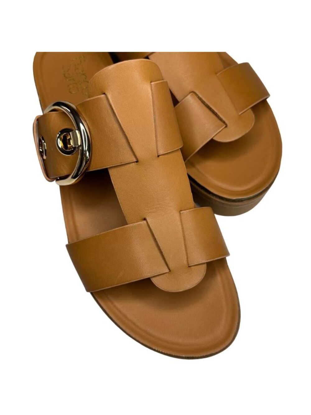 Franco Sarto Sandals Womens Size 11 Tan Leather Platform Patsy Buckle Detail NEW - Picture 4 of 14